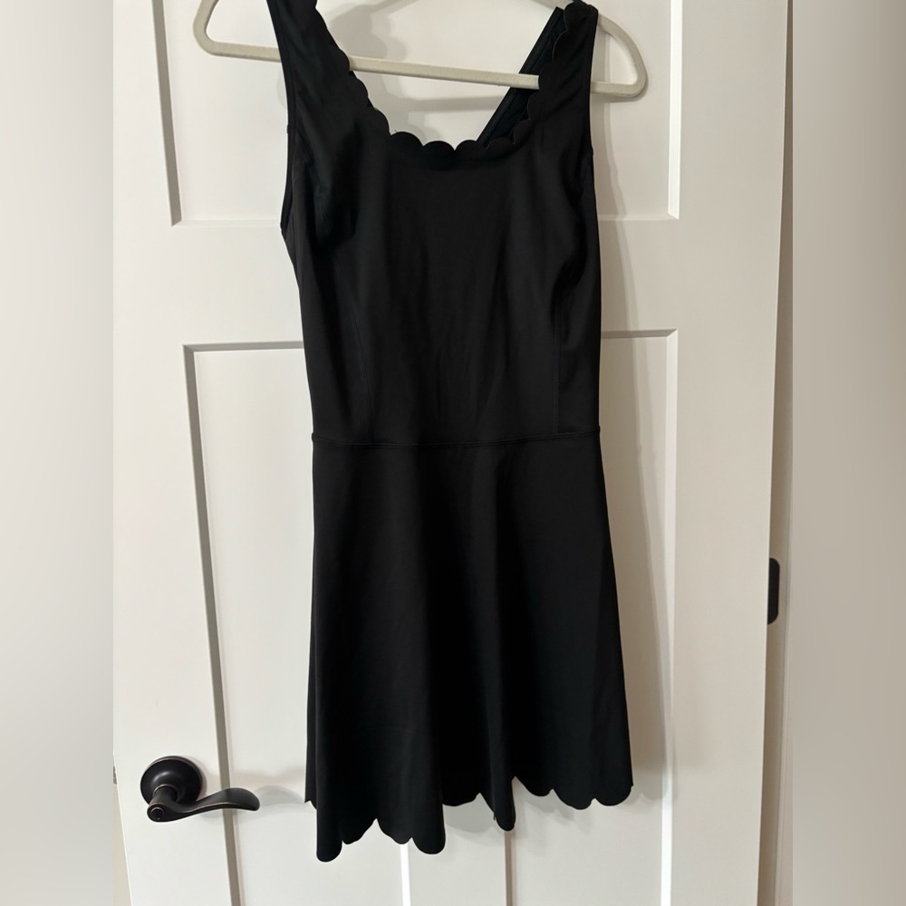 Attraco Sports Scalloped Black Tennis Pickleball Running Fitness Dress | Large View 2